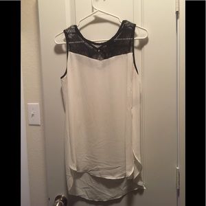 Black lace/ white almost sheer tunic.